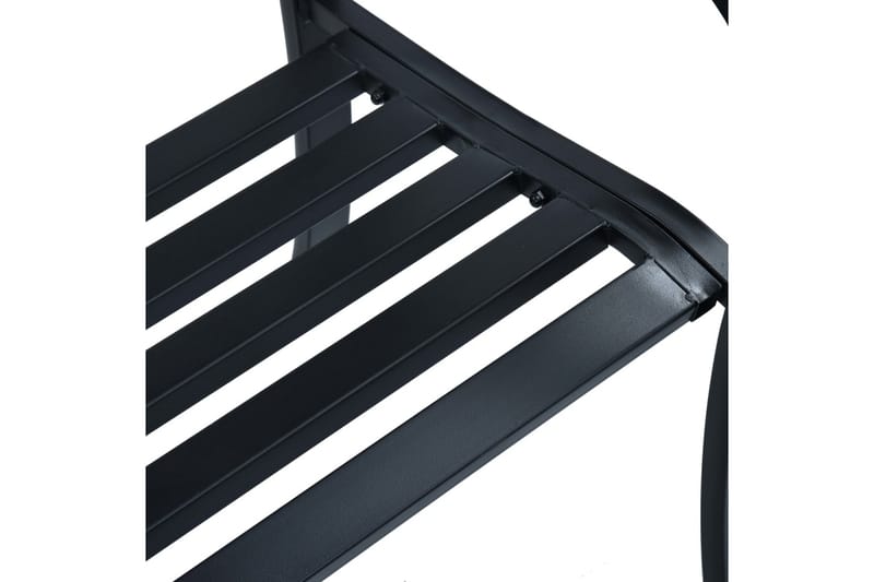 Trädgårdsbänk 125 cm svart stål - Svart - Utemöbler - Utesoffa - Trädgårdsbänk & utebänk
