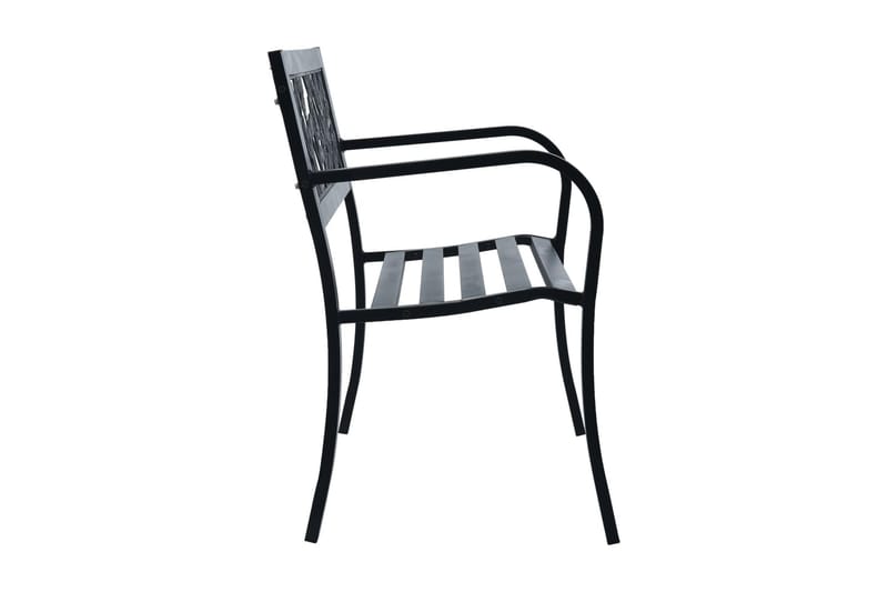 Trädgårdsbänk 125 cm svart stål - Svart - Utemöbler - Utesoffa - Trädgårdsbänk & utebänk