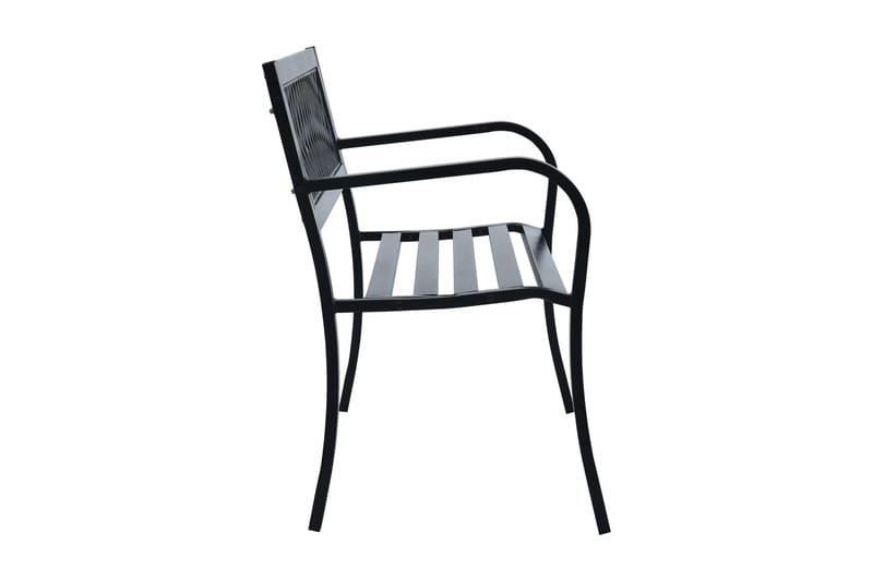 Trädgårdsbänk 125 cm svart stål - Svart - Utemöbler - Utesoffa - Trädgårdsbänk & utebänk