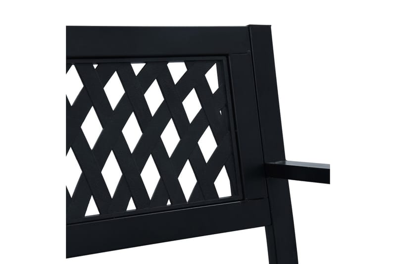 Trädgårdsbänk 125 cm svart stål - Svart - Utemöbler - Utesoffa - Trädgårdsbänk & utebänk