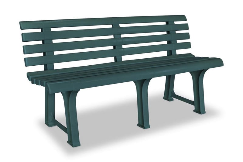 Trädgårdsbänk 145,5 cm plast grön - Grön - Utemöbler - Utesoffa - Trädgårdsbänk & utebänk