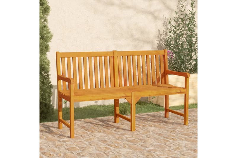 Trädgårdsbänk 150 cm massivt akaciaträ - Brun - Utemöbler - Utesoffa - Trädgårdsbänk & utebänk
