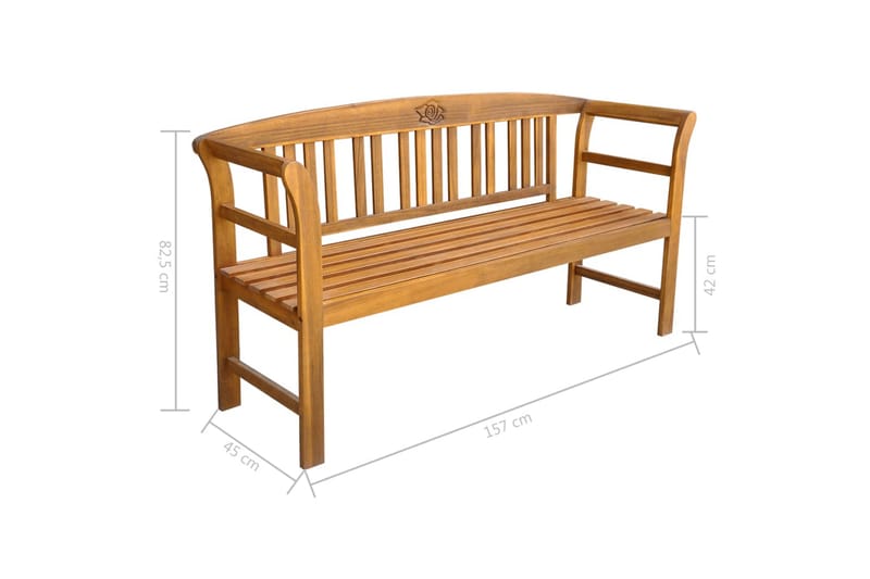 Trädgårdsbänk 157 cm massivt akaciaträ - Brun - Utemöbler - Utesoffa - Trädgårdsbänk & utebänk