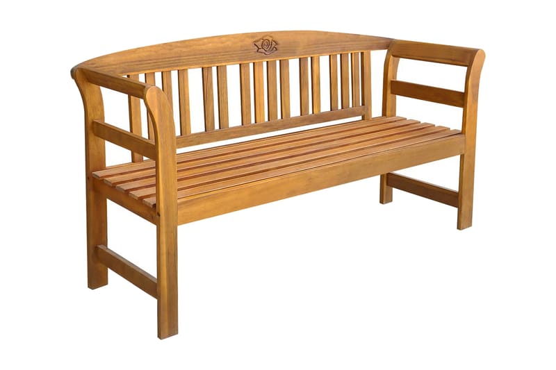 Trädgårdsbänk 157 cm massivt akaciaträ - Brun - Utemöbler - Utesoffa - Trädgårdsbänk & utebänk