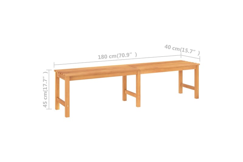 Trädgårdsbänk 180 cm massiv teak - Brun - Utemöbler - Utesoffa - Trädgårdsbänk & utebänk