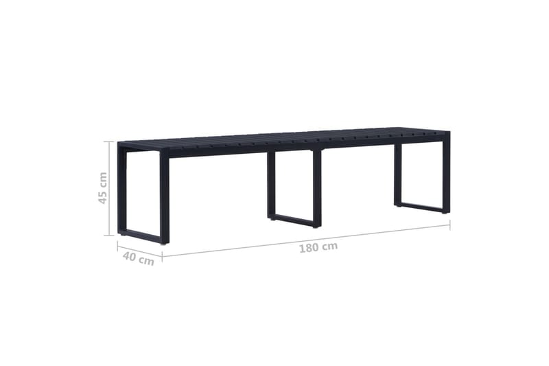 Trädgårdsbänk 180 cm PS-skiva svart - Svart - Utemöbler - Utesoffa - Trädgårdsbänk & utebänk