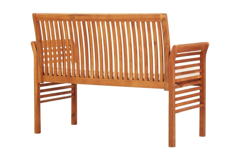Trädgårdsbänk 2-sits med dyna 120 cm massivt akaciaträ - Brun - Utemöbler - Utesoffa - Trädgårdsbänk & utebänk