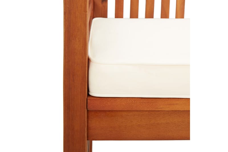 Trädgårdsbänk 2-sits med dyna 120 cm massivt akaciaträ - Brun - Utemöbler - Utesoffa - Trädgårdsbänk & utebänk