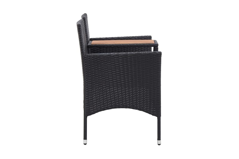 Trädgårdsbänk 2-sits med Utebord 143 cm konstrotting svart - Svart - Utemöbler - Utesoffa - Trädgårdsbänk & utebänk