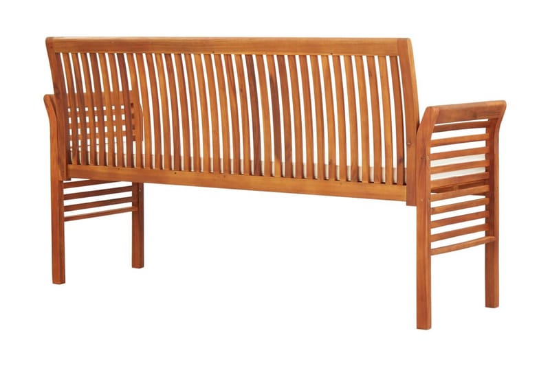 Trädgårdsbänk 3-sits med dyna 150 cm massivt akaciaträ - Brun - Utemöbler - Utesoffa - Trädgårdsbänk & utebänk