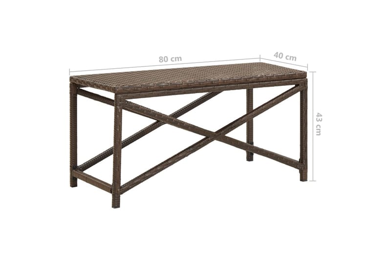 Trädgårdsbänk 80 cm konstrotting brun - Brun - Utemöbler - Utesoffa - Trädgårdsbänk & utebänk