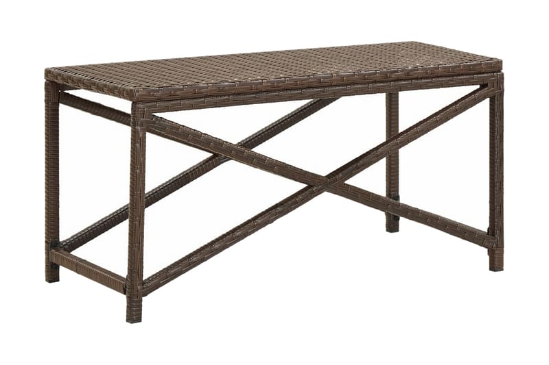 Trädgårdsbänk 80 cm konstrotting brun - Brun - Utemöbler - Utesoffa - Trädgårdsbänk & utebänk
