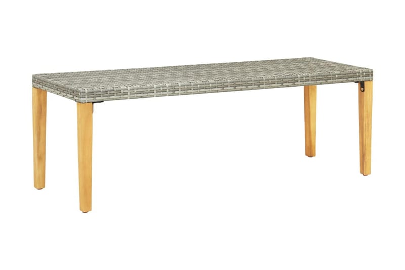 Trädgårdsbänk 80 cm konstrotting grå - Grå - Utemöbler - Utesoffa - Trädgårdsbänk & utebänk