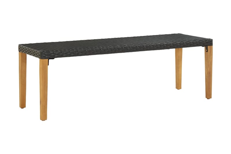Trädgårdsbänk 80 cm konstrotting svart - Svart - Utemöbler - Utesoffa - Trädgårdsbänk & utebänk