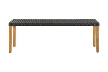Trädgårdsbänk 80 cm konstrotting svart