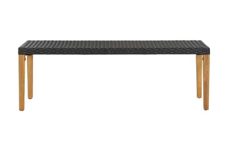 Trädgårdsbänk 80 cm konstrotting svart - Svart - Utemöbler - Utesoffa - Trädgårdsbänk & utebänk