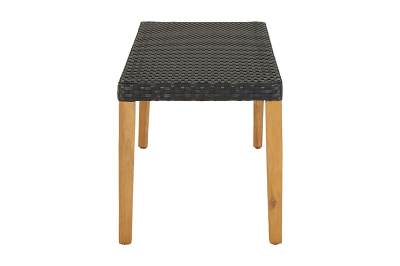 Trädgårdsbänk 80 cm konstrotting svart - Svart - Utemöbler - Utesoffa - Trädgårdsbänk & utebänk