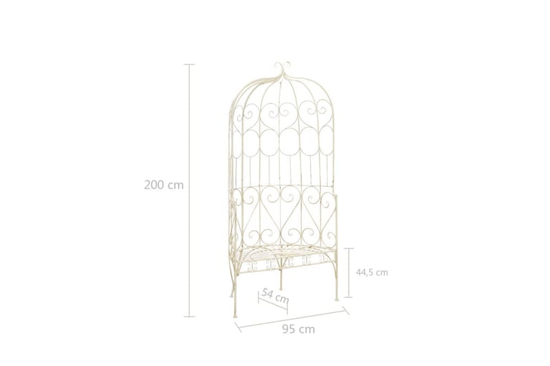Trädgårdsbänk 95 cm järn antikvit - Vit - Utemöbler - Utesoffa - Trädgårdsbänk & utebänk