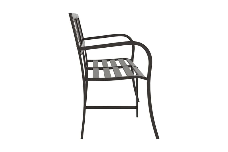 Trädgårdsbänk dubbel 246 cm svart stål - Svart - Utemöbler - Utesoffa - Trädgårdsbänk & utebänk