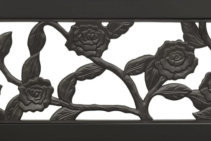Trädgårdsbänk dubbel 246 cm svart stål - Svart - Trädgårdsbänk & utebänk