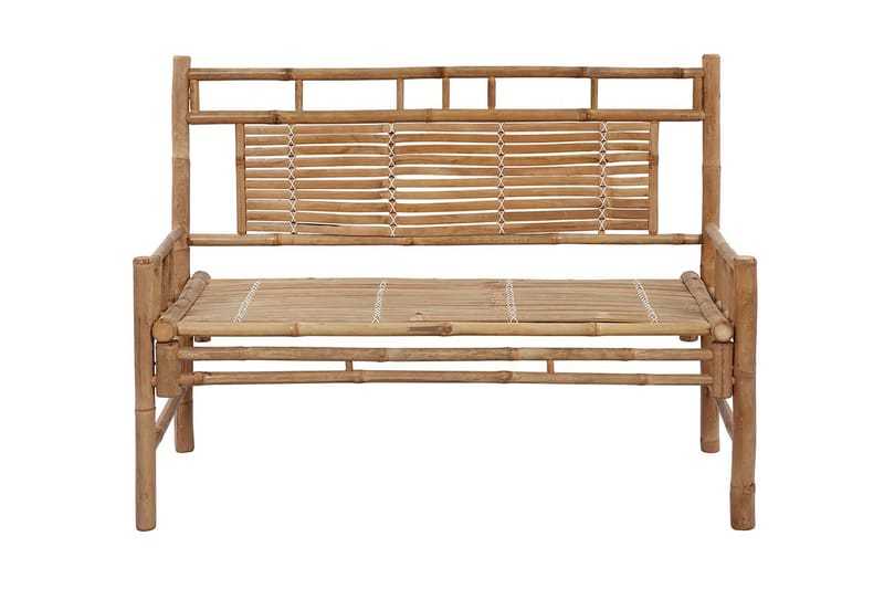 Trädgårdsbänk med dyna 120 cm bambu - Svart - Utemöbler - Utesoffa - Trädgårdsbänk & utebänk