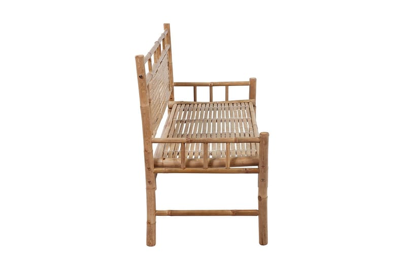 Trädgårdsbänk med dyna 120 cm bambu - Svart - Utemöbler - Utesoffa - Trädgårdsbänk & utebänk