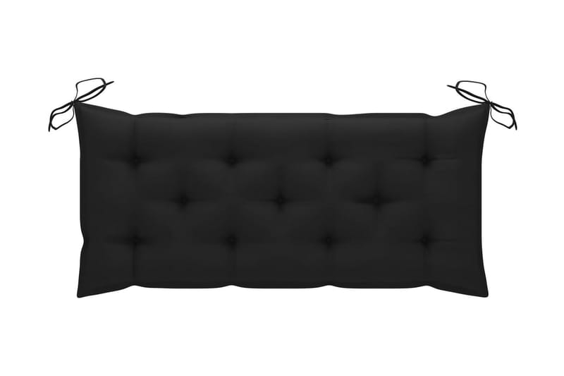 Trädgårdsbänk med dyna 120 cm bambu - Svart - Utemöbler - Utesoffa - Trädgårdsbänk & utebänk