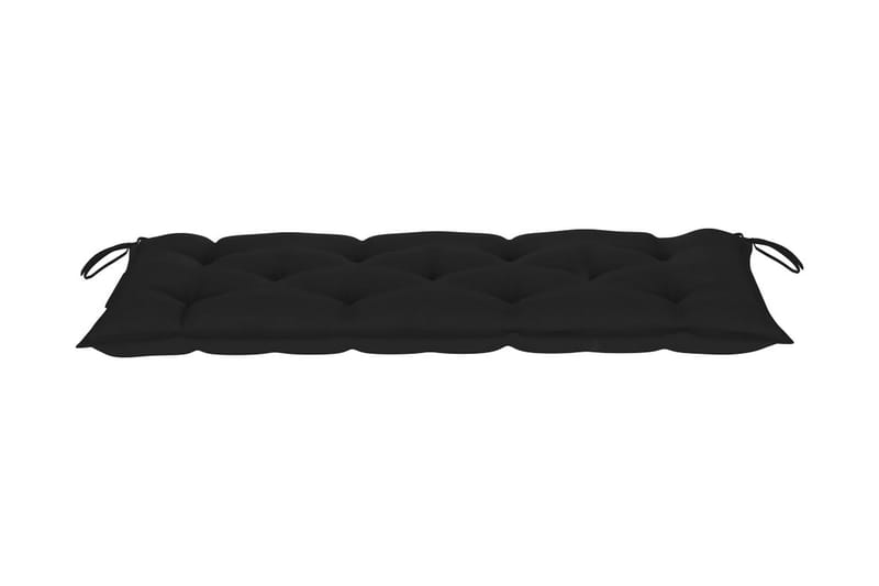 Trädgårdsbänk med dyna 120 cm bambu - Svart - Utemöbler - Utesoffa - Trädgårdsbänk & utebänk