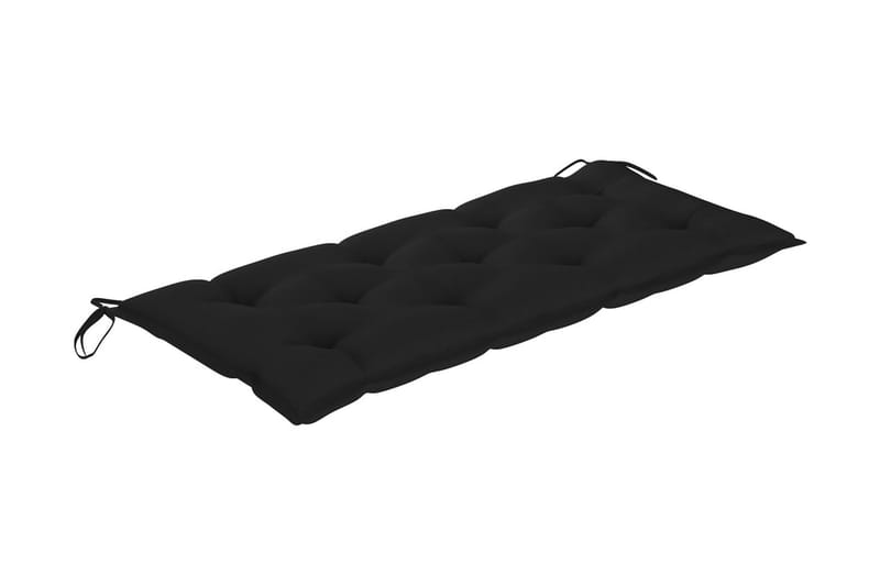 Trädgårdsbänk med dyna 120 cm bambu - Svart - Utemöbler - Utesoffa - Trädgårdsbänk & utebänk