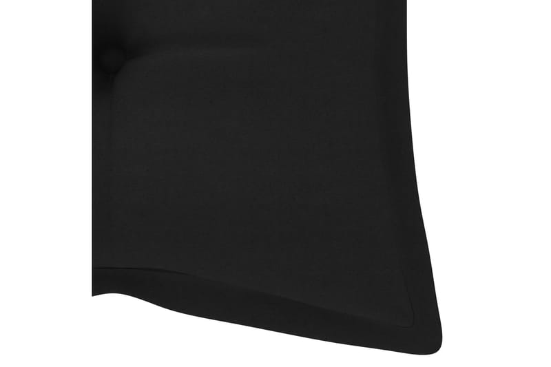 Trädgårdsbänk med dyna 120 cm bambu - Svart - Utemöbler - Utesoffa - Trädgårdsbänk & utebänk