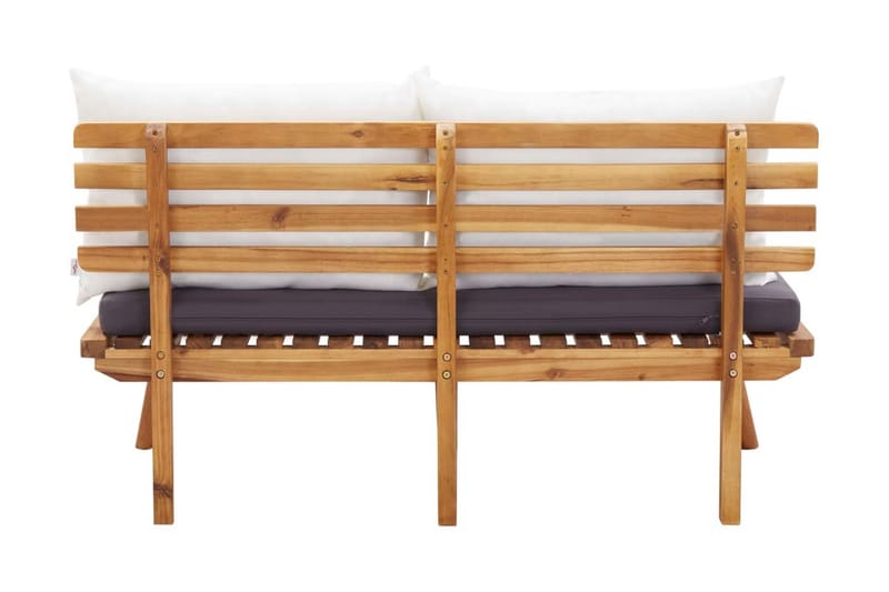Trädgårdsbänk med dynor 115 cm massivt akaciaträ - Brun - Utemöbler - Utesoffa - Trädgårdsbänk & utebänk