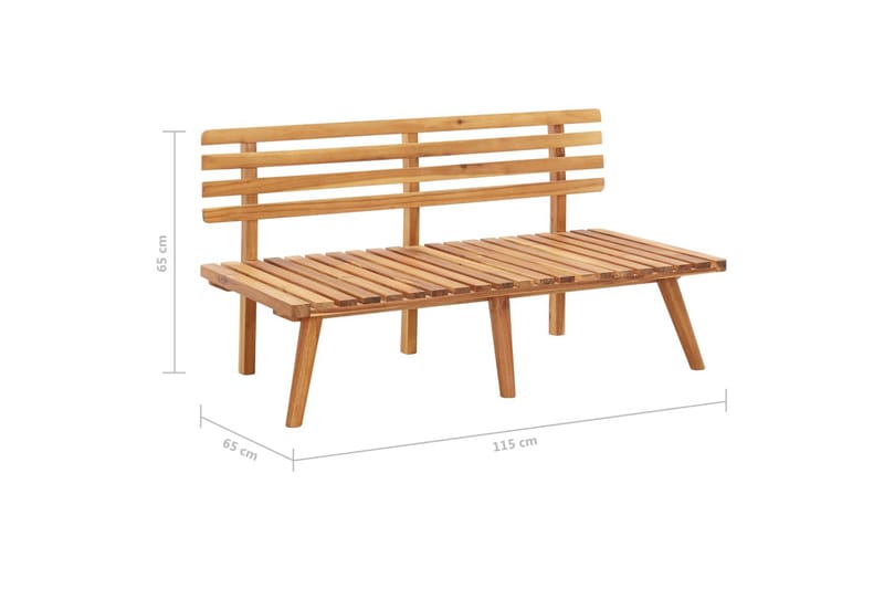 Trädgårdsbänk med dynor 115 cm massivt akaciaträ - Brun - Utemöbler - Utesoffa - Trädgårdsbänk & utebänk
