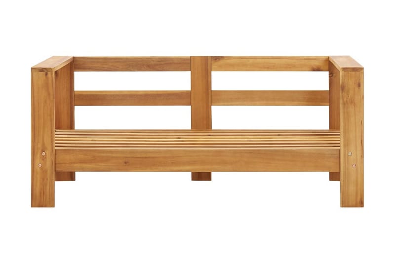 Trädgårdsbänk med dynor 140 cm massivt akaciaträ grå - Grå - Utemöbler - Utesoffa - Trädgårdsbänk & utebänk