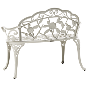 Trädgårdsbänk Piura 88 cm Aluminum - Vit - Utemöbler - Utesoffa - Trädgårdsbänk & utebänk