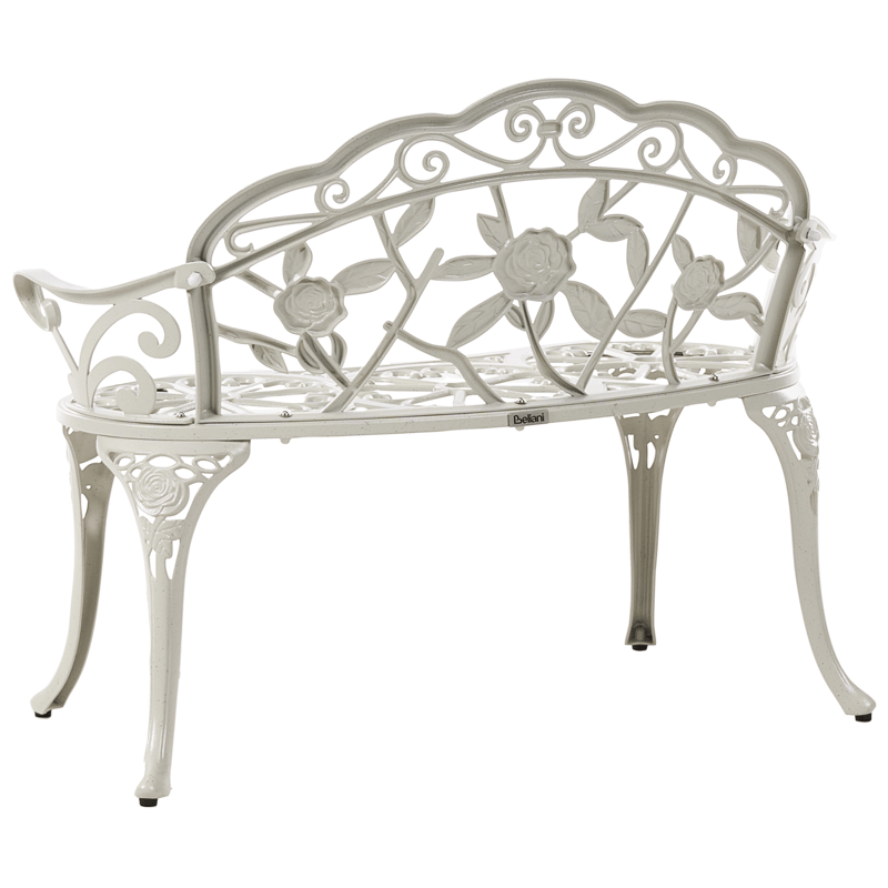 Trädgårdsbänk Piura 88 cm Aluminum - Vit - Utemöbler - Utesoffa - Trädgårdsbänk & utebänk