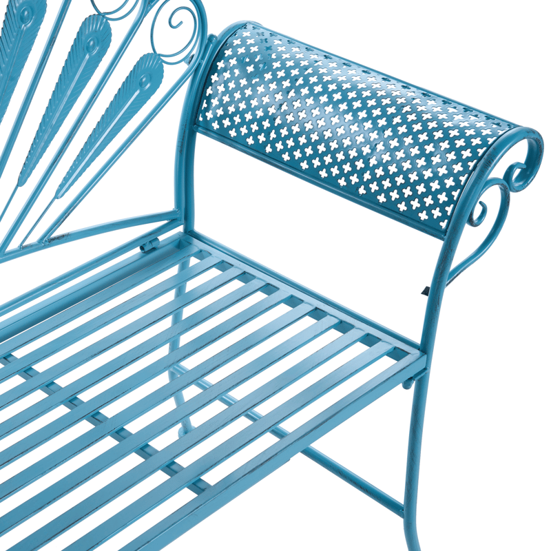 Trädgårdsbänk Pavia 146 cm Järn - Blå - Utemöbler - Utesoffa - Trädgårdsbänk & utebänk