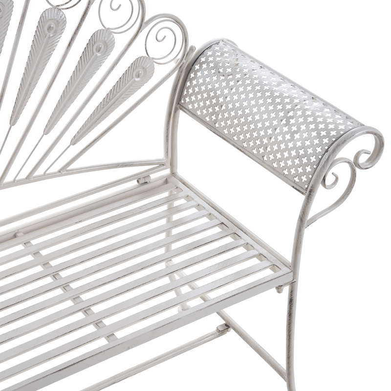 Trädgårdsbänk Pavia 146 cm Järn - Vit - Utemöbler - Utesoffa - Trädgårdsbänk & utebänk