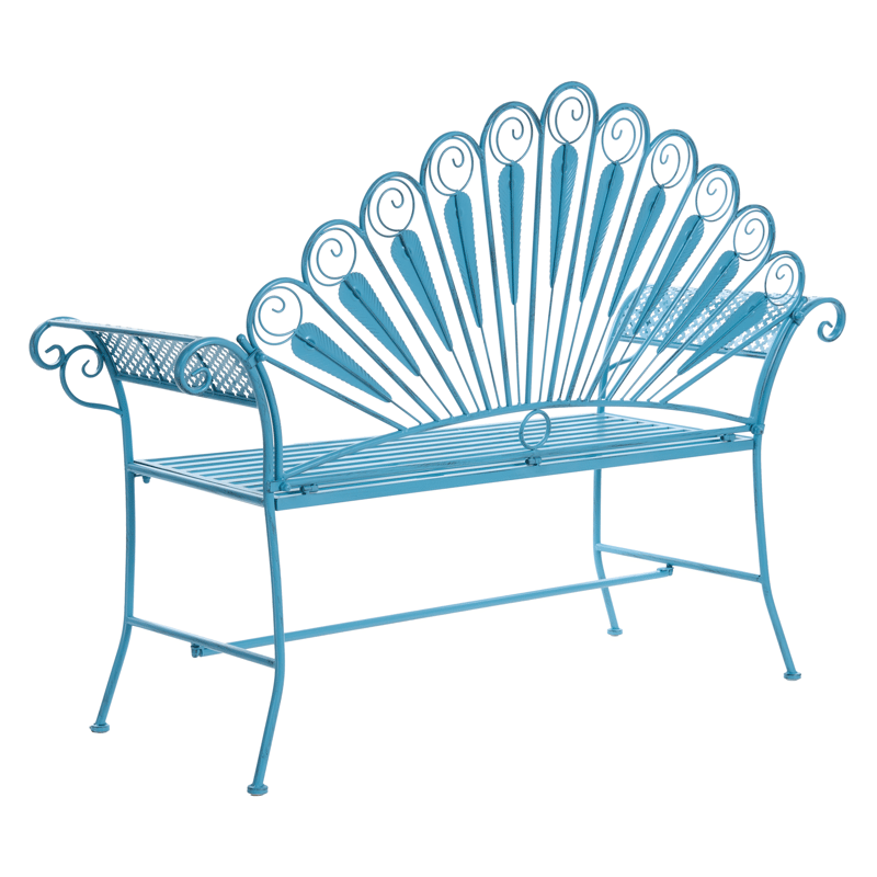 Trädgårdsbänk Pavia 146 cm Järn - Blå - Utemöbler - Utesoffa - Trädgårdsbänk & utebänk