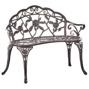 Trädgårdsbänk Piura 88 cm Aluminum - Brun - Utemöbler - Utesoffa - Trädgårdsbänk & utebänk