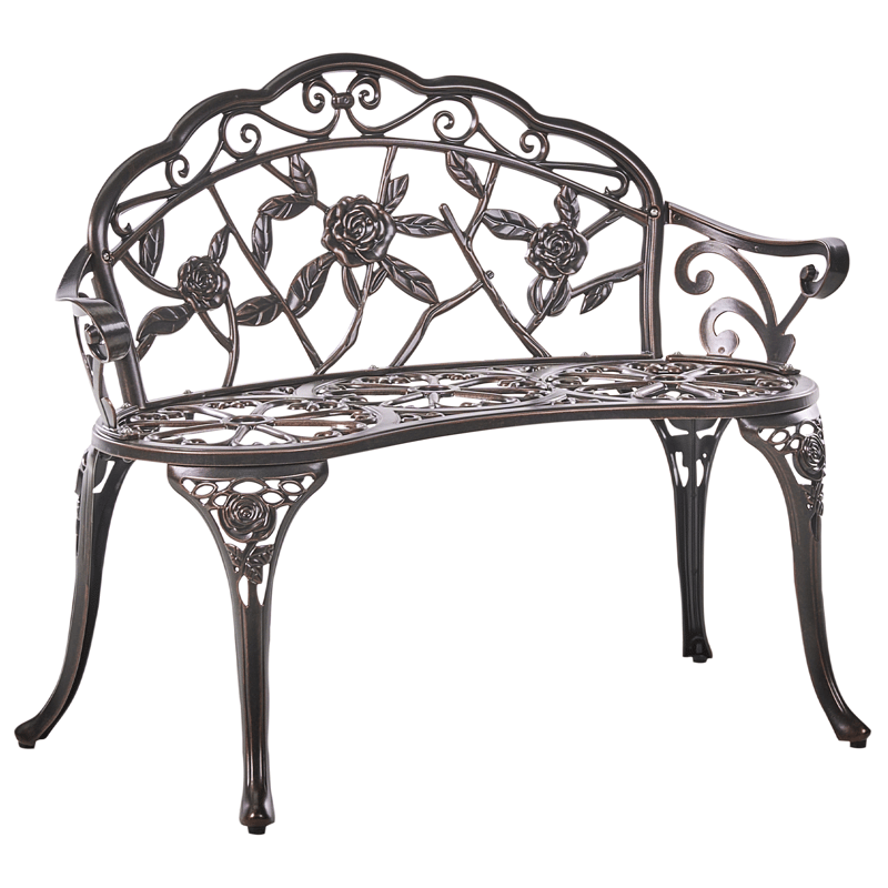 Trädgårdsbänk Piura 88 cm Aluminum - Brun - Utemöbler - Utesoffa - Trädgårdsbänk & utebänk