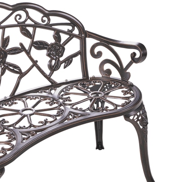 Trädgårdsbänk Piura 88 cm Aluminum - Brun - Utemöbler - Utesoffa - Trädgårdsbänk & utebänk