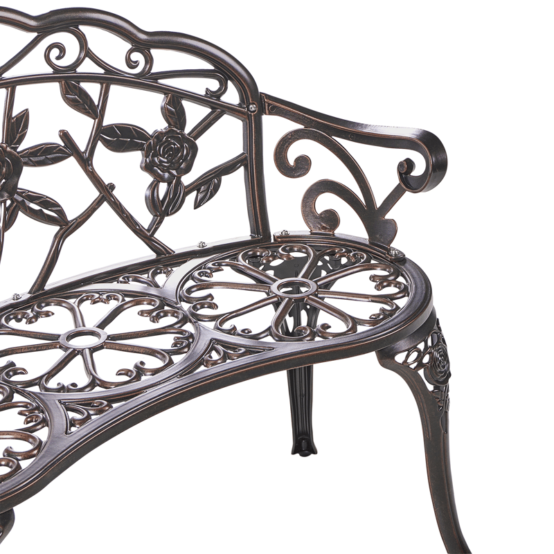 Trädgårdsbänk Piura 88 cm Aluminum - Brun - Utemöbler - Utesoffa - Trädgårdsbänk & utebänk