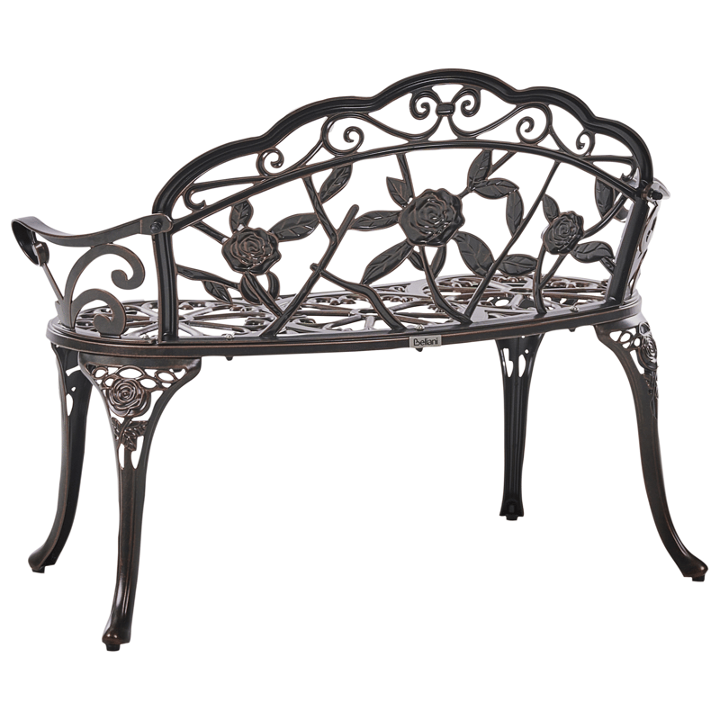 Trädgårdsbänk Piura 88 cm Aluminum - Brun - Utemöbler - Utesoffa - Trädgårdsbänk & utebänk