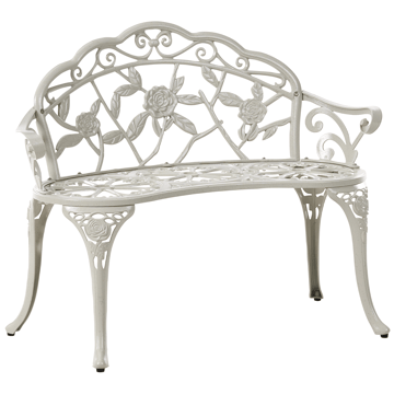 Trädgårdsbänk Piura 88 cm Aluminum - Vit - Utemöbler - Utesoffa - Trädgårdsbänk & utebänk