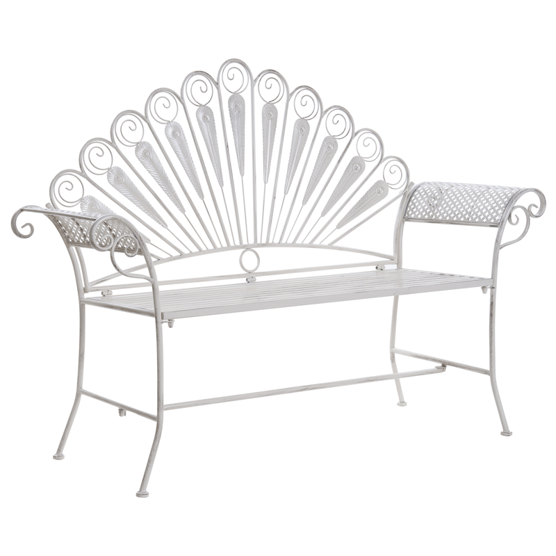 Trädgårdsbänk Pavia 146 cm Järn - Vit - Utemöbler - Utesoffa - Trädgårdsbänk & utebänk