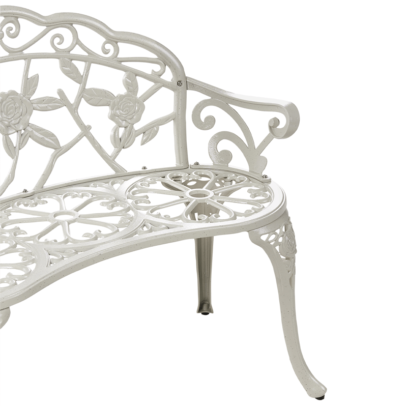 Trädgårdsbänk Piura 88 cm Aluminum - Vit - Utemöbler - Utesoffa - Trädgårdsbänk & utebänk