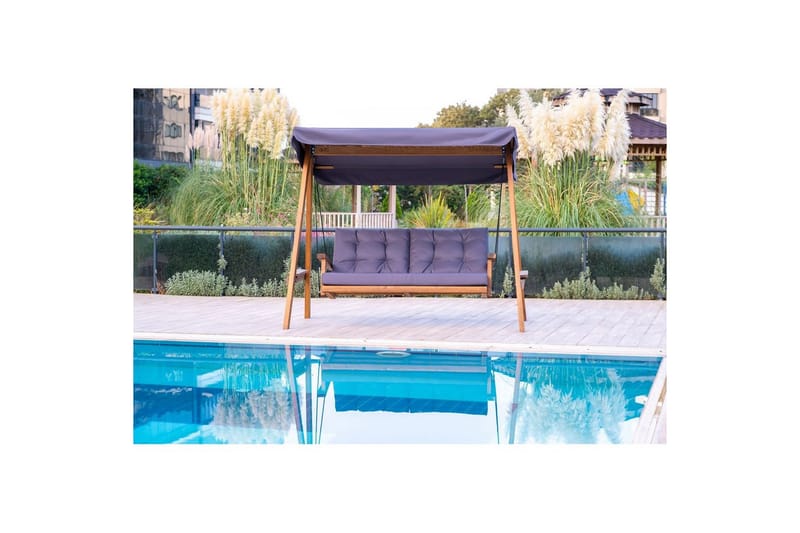 Trädgårdsdubbelgunga Taharoa Antracit - Antracit - Utemöbler - Utesoffa - Hängsoffa