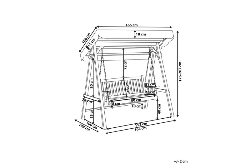 Trädgårdsgunga Caviola - Utemöbler - Utesoffa - Hängsoffa