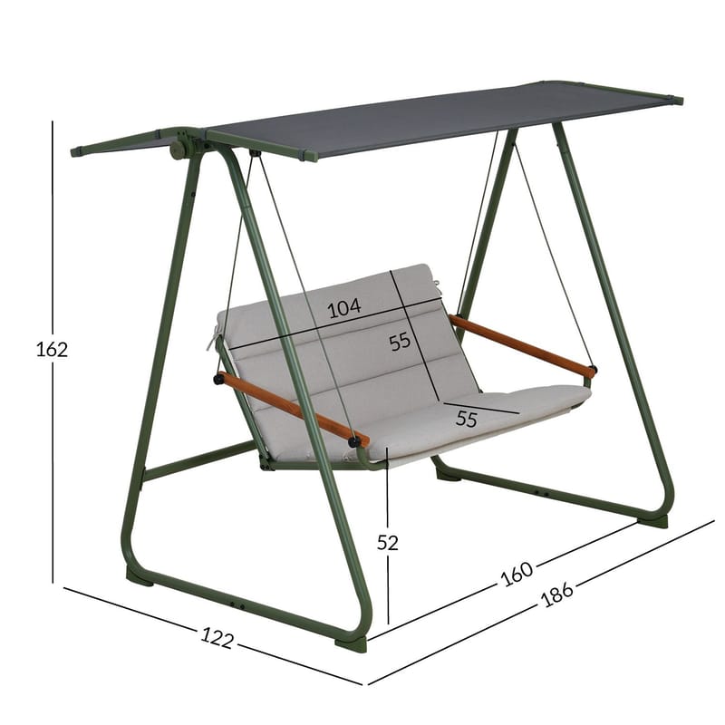Trädgårdsgunga Massiom 2-sits - Grön - Utemöbler - Utesoffa - Hängsoffa
