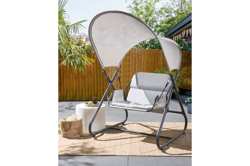Trädgårdsgunga Solagna - Ljusgrå, 114x117x182 cm - Utemöbler - Utesoffa - Hängsoffa